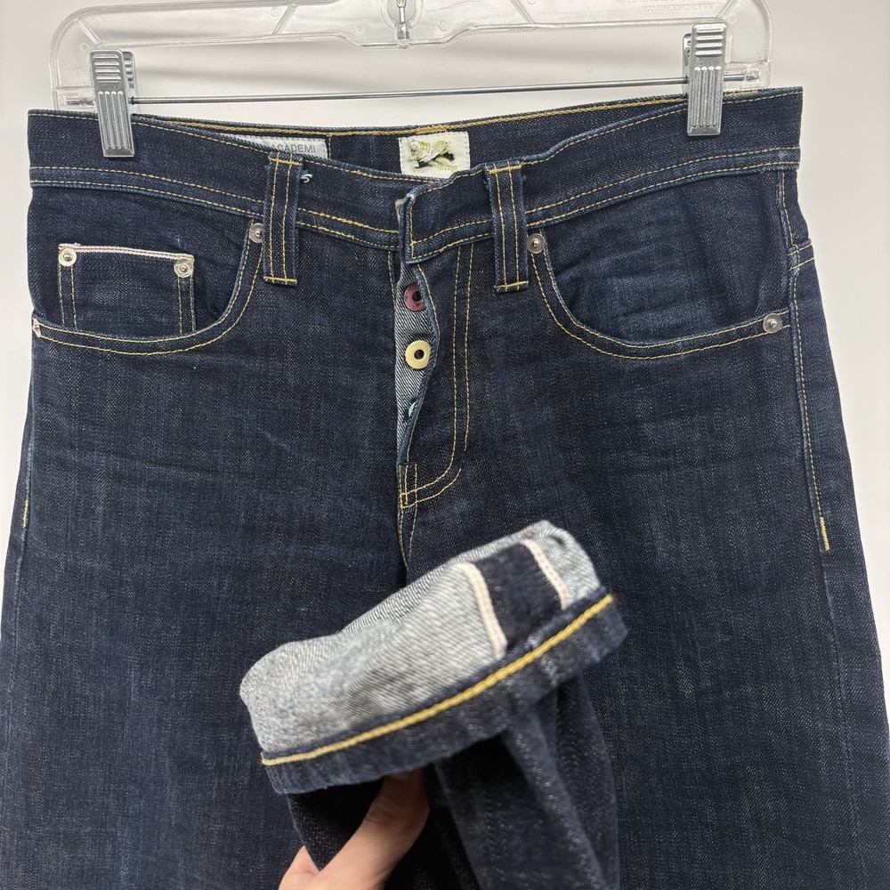 Academi (Love Japan) Indigo Selvedge Denim Jeans Dark‎ Wash Redline Men 30x33